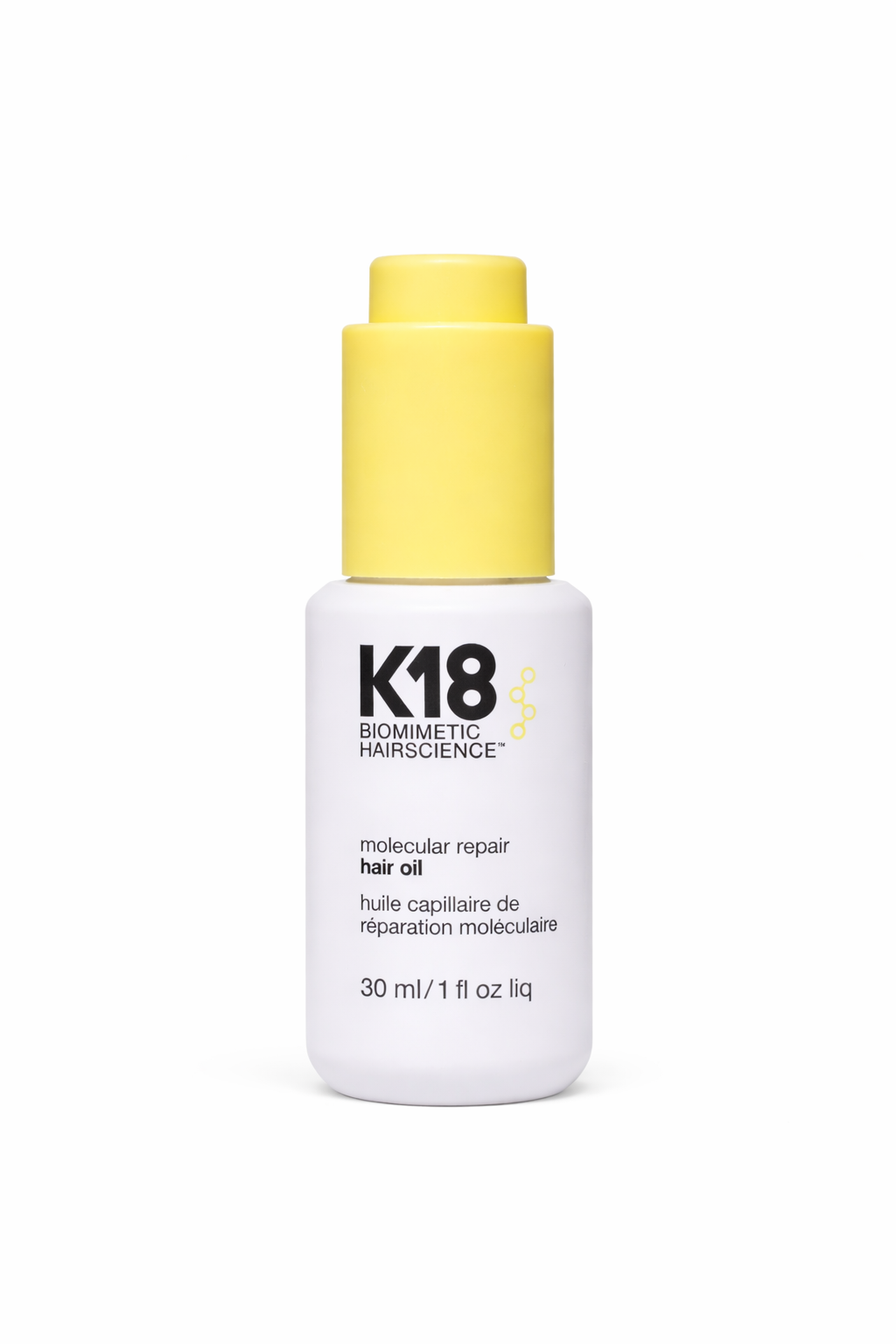 K18 Molecular Repair Hair Oil — gewichtloze silicoonvrije olie tegen pluisjes | HairLab23