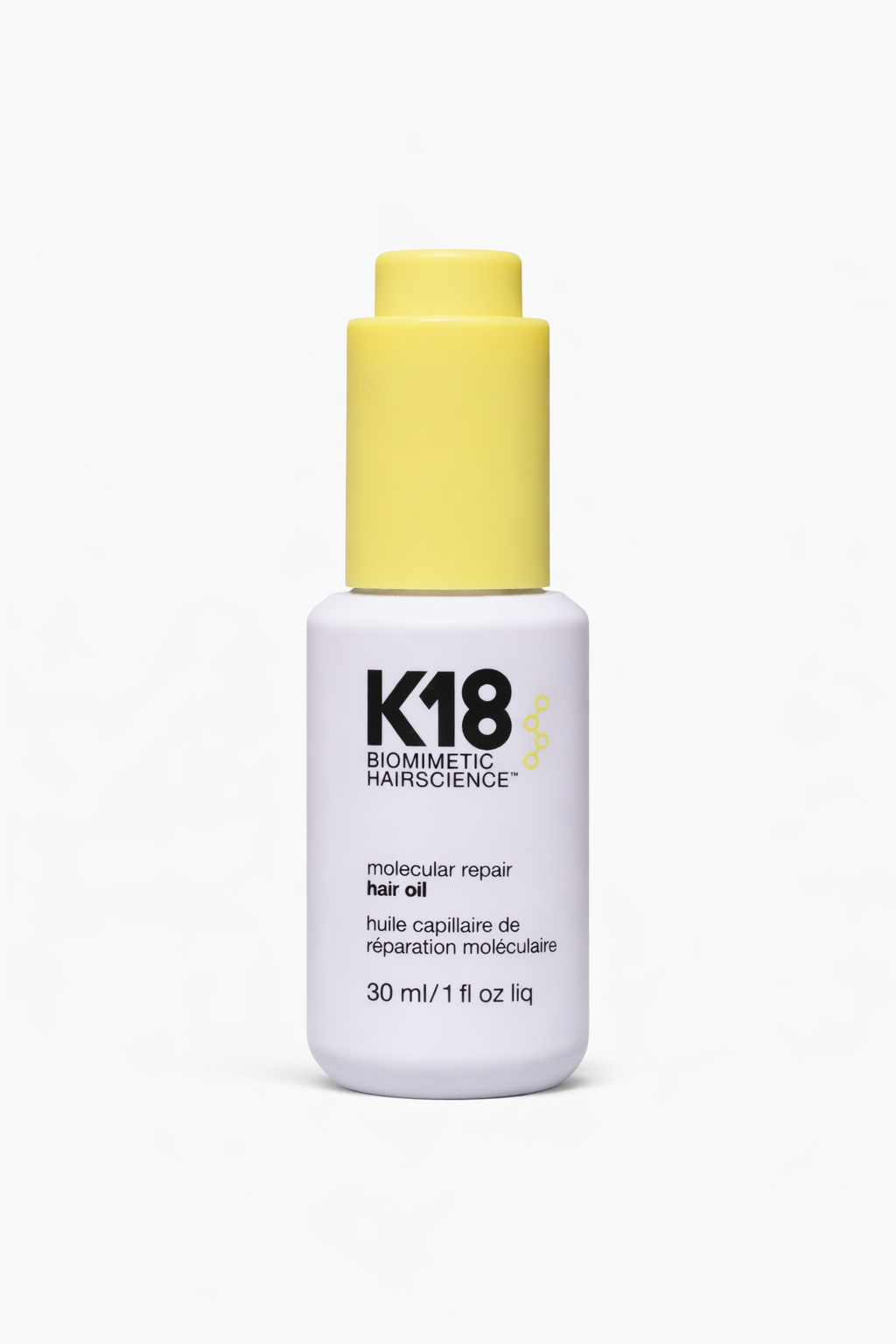 K18 Molecular Repair Hair Oil — gewichtloze silicoonvrije olie tegen pluisjes | HairLab23